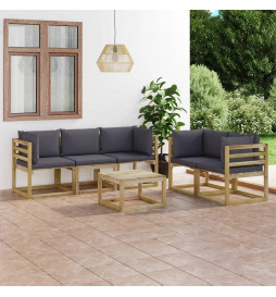 Salon de jardin 6 pcs avec...