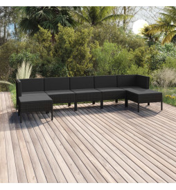 Salon de jardin 7 pcs avec...