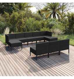 Salon de jardin 10 pcs avec...