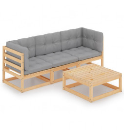 Salon de jardin 4 pcs avec...