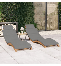 Chaises longues 2 pcs avec...