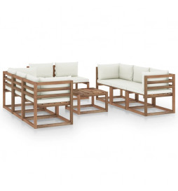 Salon de jardin 9 pcs avec...