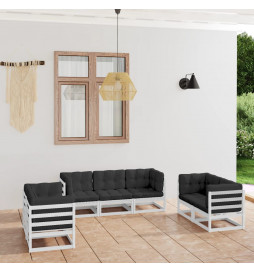 Salon de jardin 7 pcs avec...