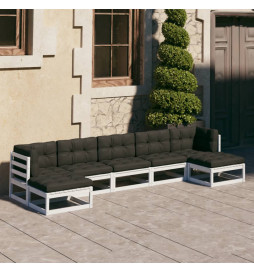 Salon de jardin 7 pcs avec...