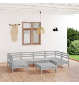 Salon de jardin 7 pcs Blanc...