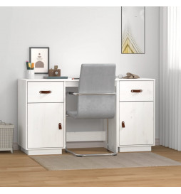 Bureau avec armoires Blanc...
