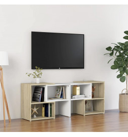 Meuble TV Blanc et chêne...
