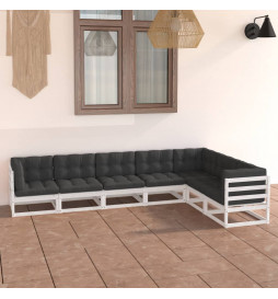 Salon de jardin 7 pcs avec...
