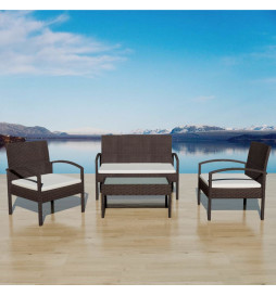 Salon de jardin 4 pcs avec...