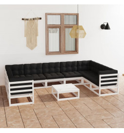 Salon de jardin 10 pcs avec...