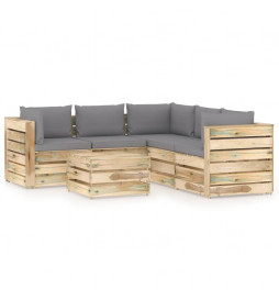 Salon de jardin 6 pcs avec...