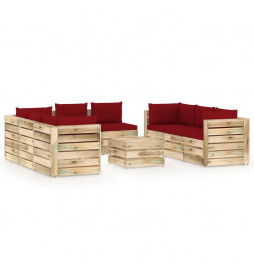 Salon de jardin 9 pcs avec...