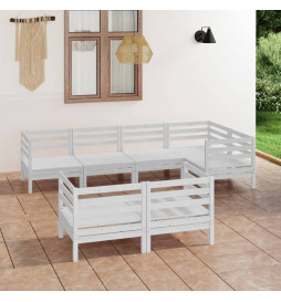 Salon de jardin 7 pcs Bois...