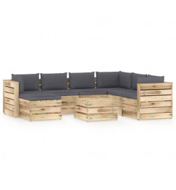 Salon de jardin 8 pcs avec...
