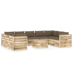 Salon de jardin 10 pcs avec...