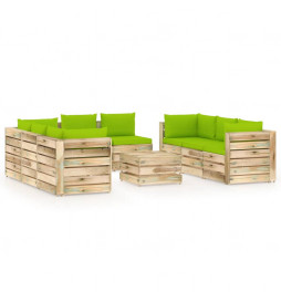 Salon de jardin 9 pcs avec...