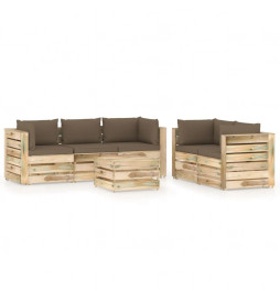 Salon de jardin 6 pcs avec...