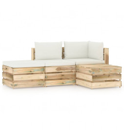 Salon de jardin 4 pcs avec...