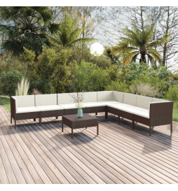 Salon de jardin 9 pcs avec...