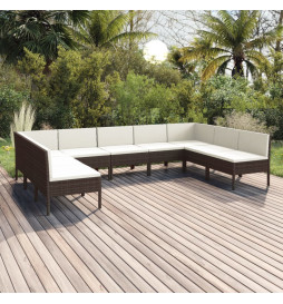 Salon de jardin 9 pcs avec...