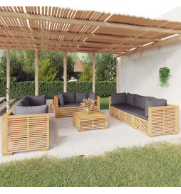 Salon de jardin 9 pcs avec...