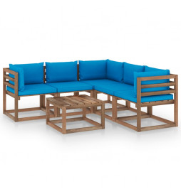 Salon de jardin 6 pcs avec...