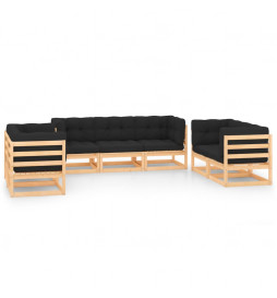 Salon de jardin 7 pcs avec...