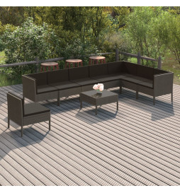 Salon de jardin 9 pcs avec...