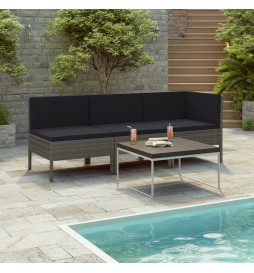 Salon de jardin 3 pcs avec...