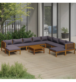 Salon de jardin 11 pcs avec...