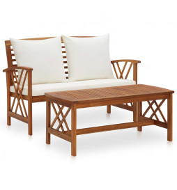 Salon de jardin 2 pcs avec...