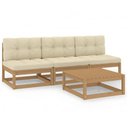Salon de jardin 4 pcs avec...