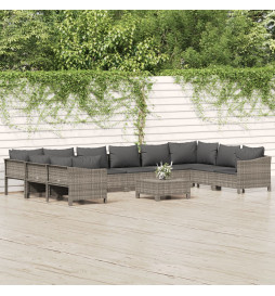 Salon de jardin 11 pcs avec...