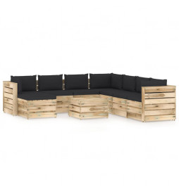 Salon de jardin 9 pcs avec...