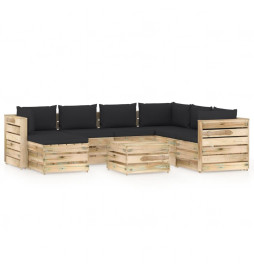 Salon de jardin 8 pcs avec...