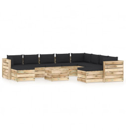 Salon de jardin 11 pcs avec...