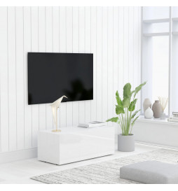 Meuble TV Blanc brillant...
