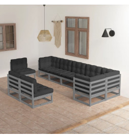 Salon de jardin 9 pcs avec...