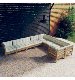Salon de jardin 9 pcs avec...