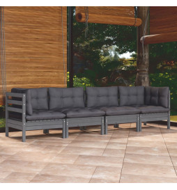 Salon de jardin 4 pcs avec...