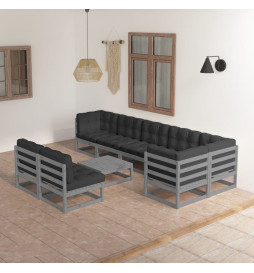 Salon de jardin 9 pcs avec...