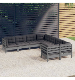 Salon de jardin 8 pcs avec...