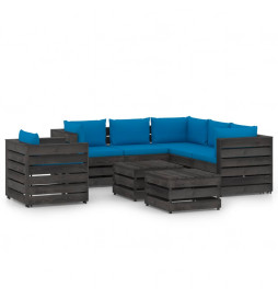 Salon de jardin 8 pcs avec...