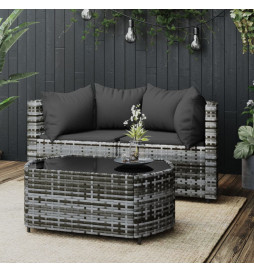 Salon de jardin 3 pcs avec...