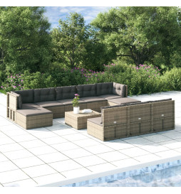 Salon de jardin 10 pcs avec...
