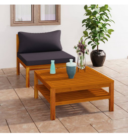 Salon de jardin 2 pcs avec...