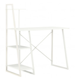 Bureau avec étagère Blanc...