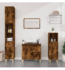 Armoire de bain chêne fumé...