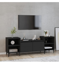 Meuble TV Noir 160x35x55 cm...