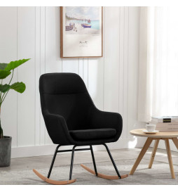 Chaise à bascule Noir Tissu